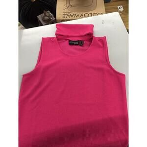 Attitudes by Renee women’s cutout turtleneck tank size small pink new HSN